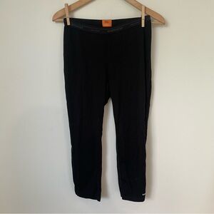 Icebreaker 100% Merino Wool Baselayer Cropped Leggings Black Size Large Outdoors